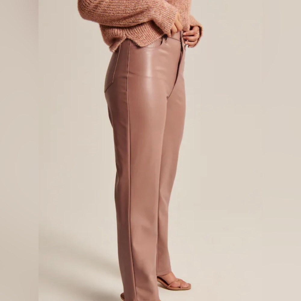 Abercrombie Curve Love 90’s Straight Vegan Leather Pants